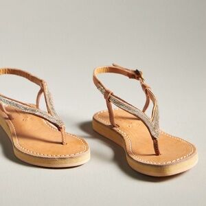 Anthropologie Laidback London Aster Sandals size 38 tan color NWOT
